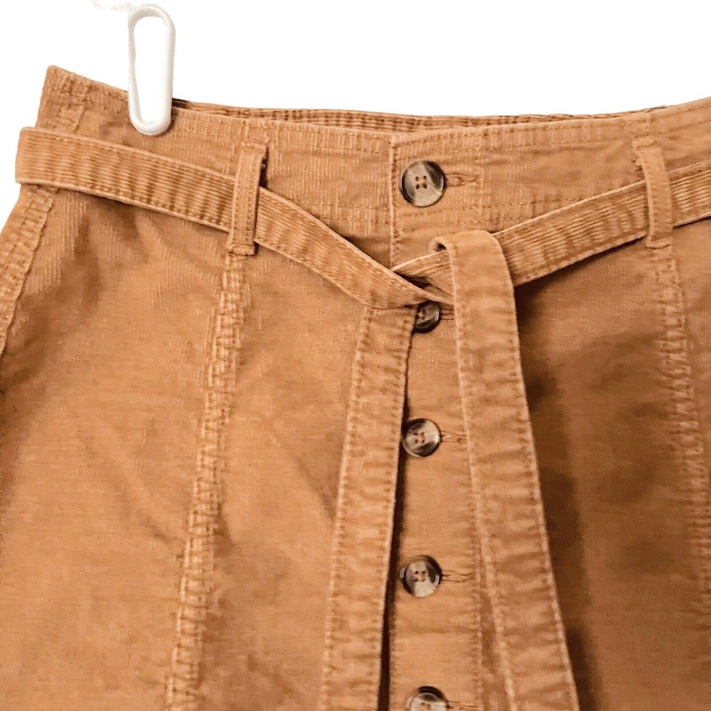 American Eagle Super Stretch High Rise A-Line Button Front Corduroy Skirt Size 4 - Picture 7 of 11